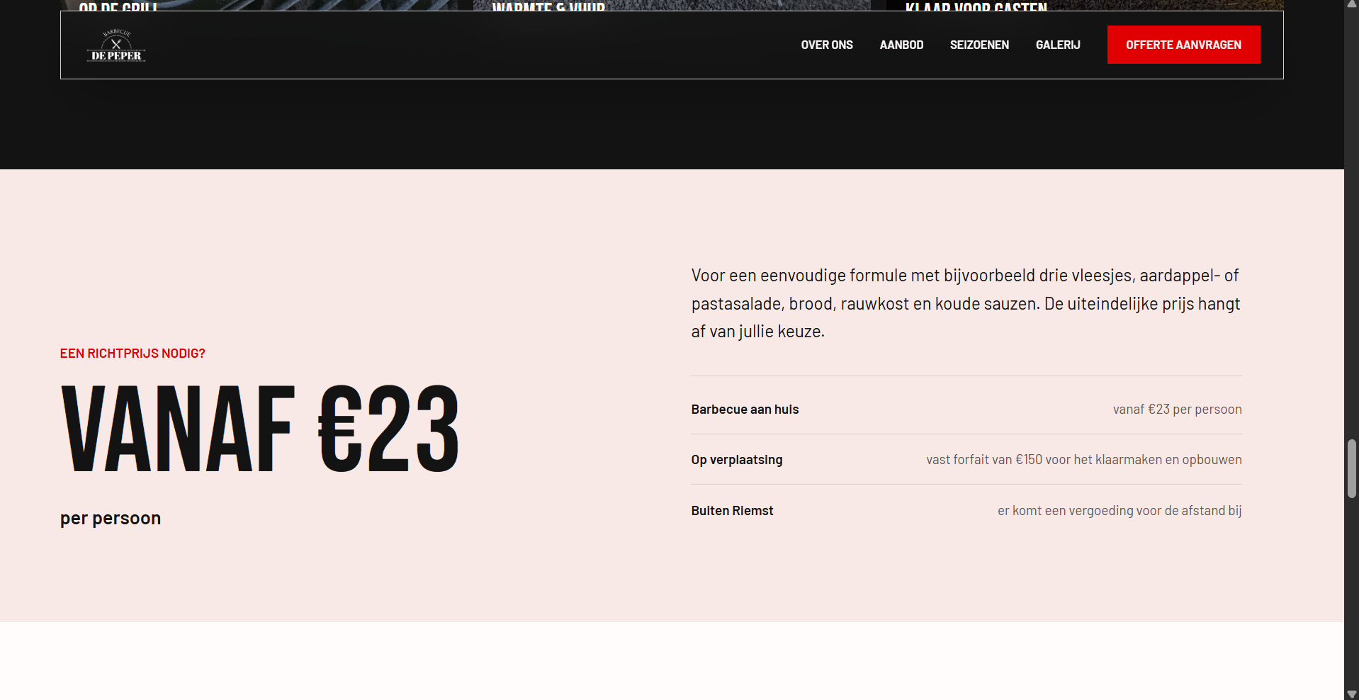 Richtprijs vanaf €23 per persoon met forfait en afstandsvergoeding