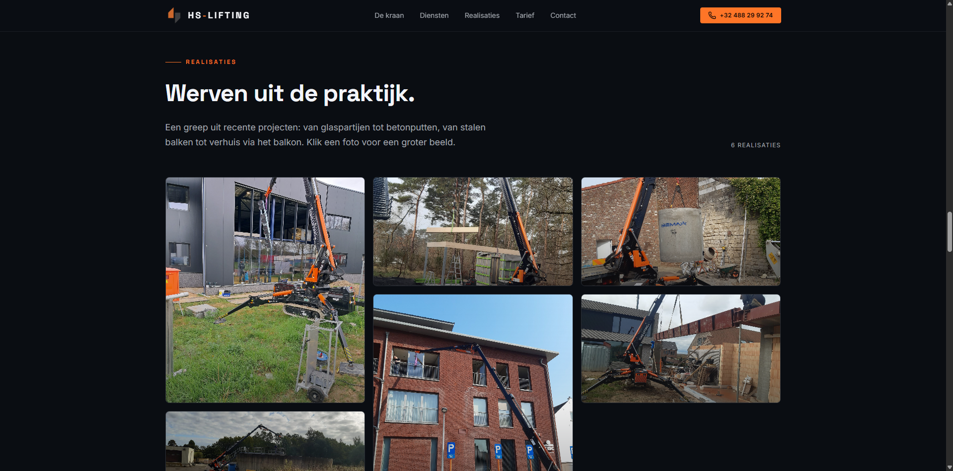 Uitgevoerd hijswerk in de projectgalerij van HS-Lifting