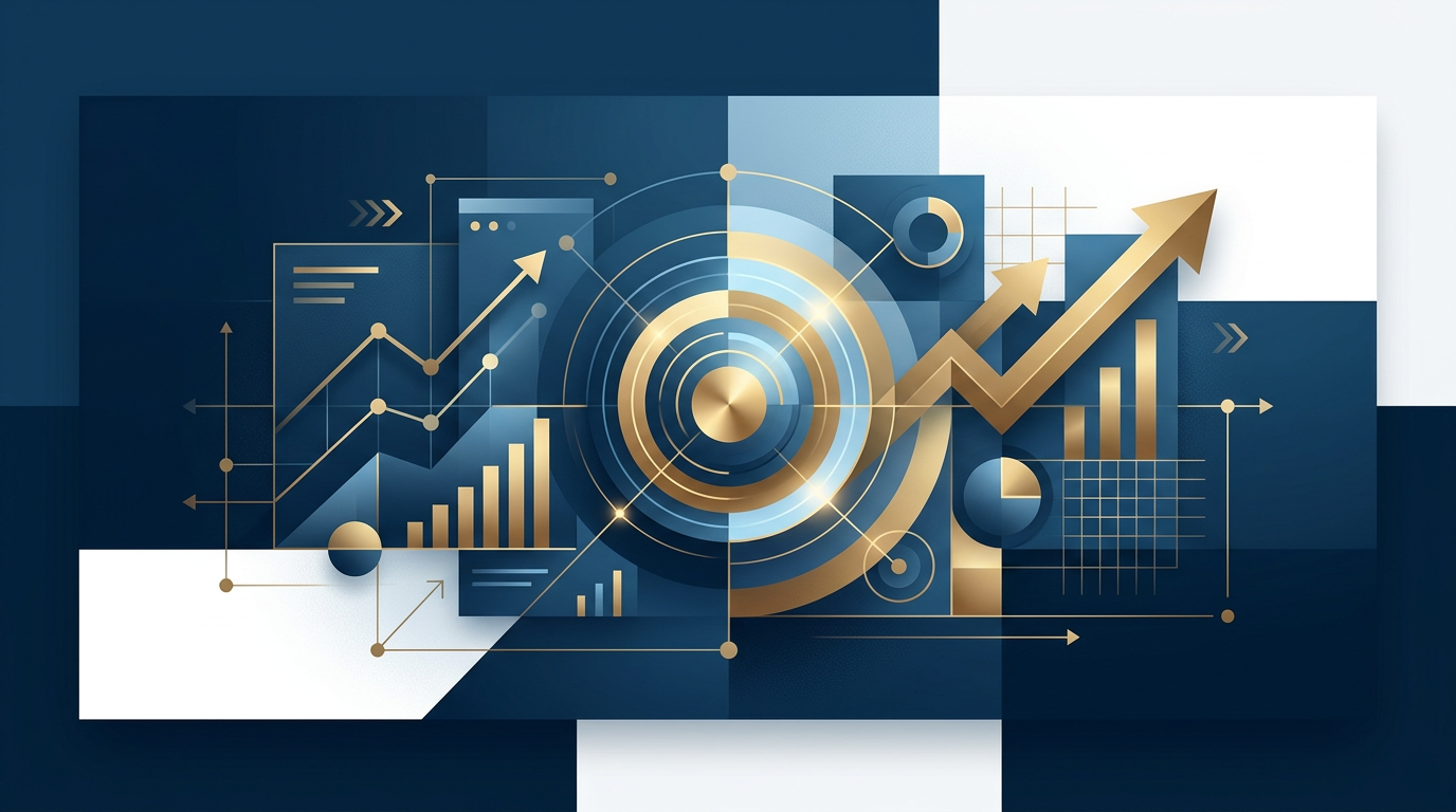 Illustratie bij het artikel over google performance max campagnes, in de huisstijl van Zentio, marketingbureau uit Limburg