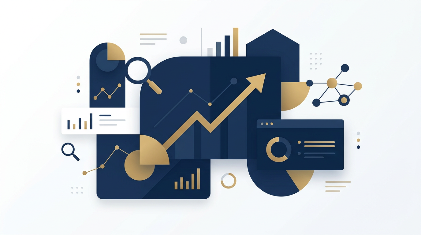 Illustratie bij het artikel over seo uitbesteden, in de huisstijl van Zentio, marketingbureau uit Limburg